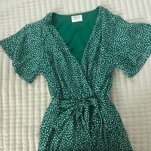 green midi wrap dress